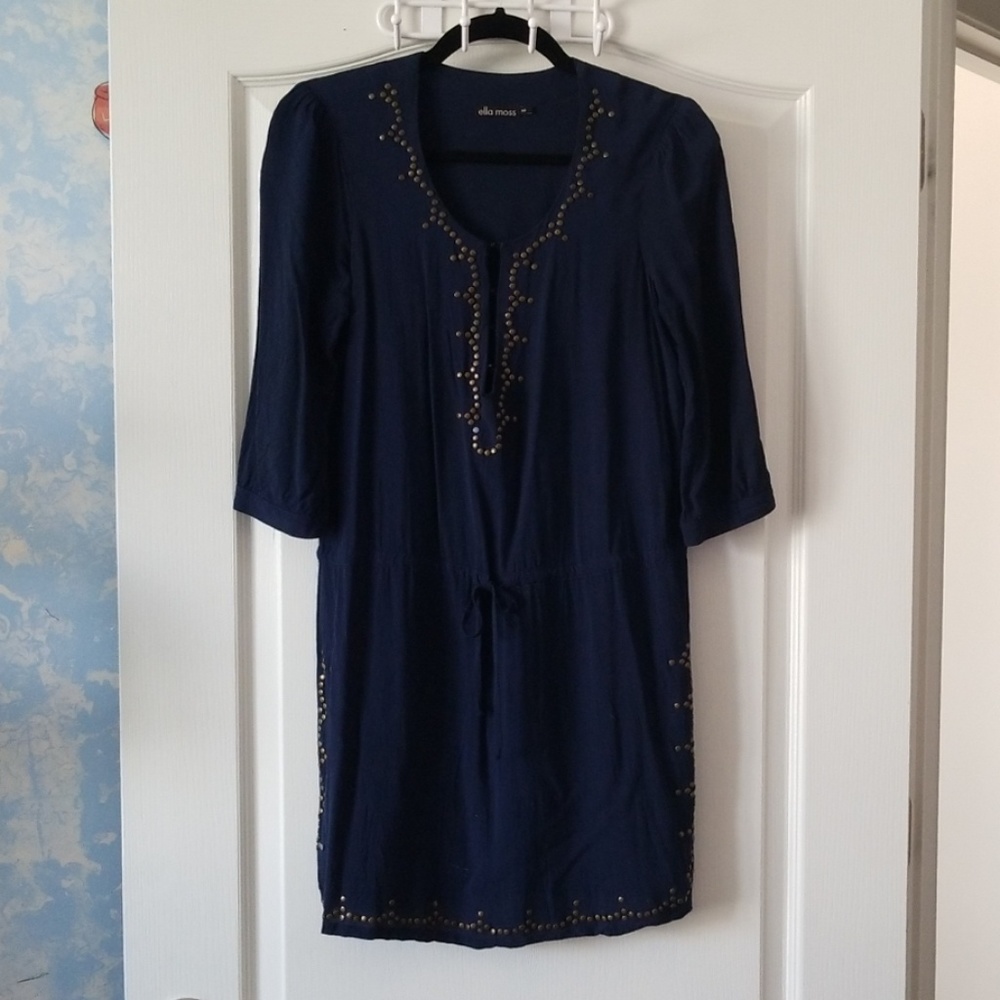 Anthropologie ELLA MOSS NAVY DRESS